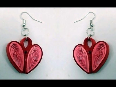 Quilling earrings | Quilling paper earrings with Heart Shape | earrings making online
