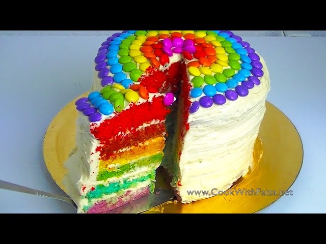 RAINBOW CAKE *COOK WITH FAIZA*