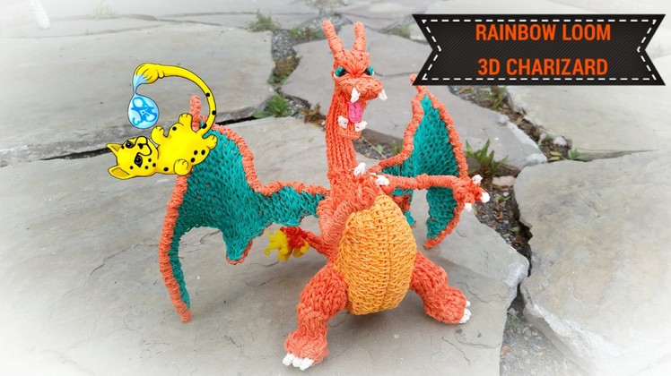 Rainbow Loom 3D Charizard Pokemon (Part 9.15)