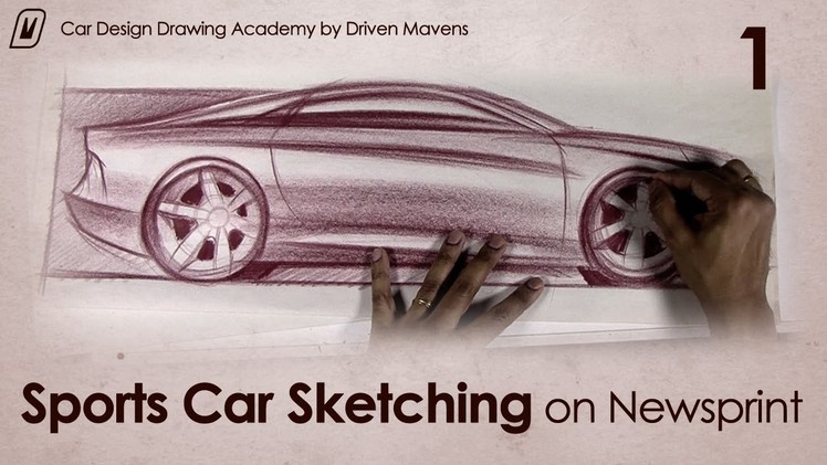 Sketching Cars on Newsprint Paper