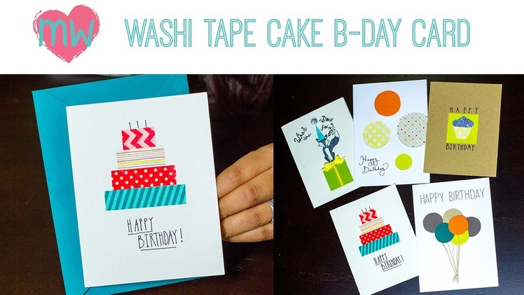 Washi Tape Cake Birthday Card