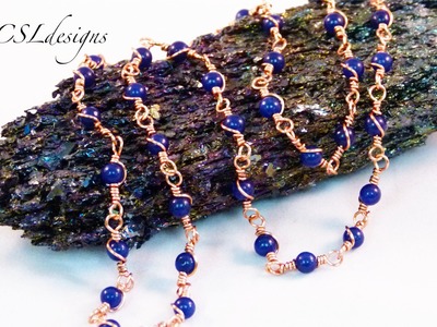 Wire wrapped loop gemstone chain | Make your own chain series