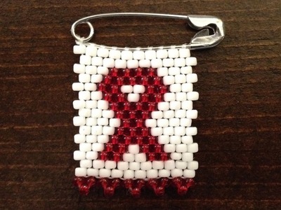 AIDS Awareness Ribbon - Beaded Pin Tutorial