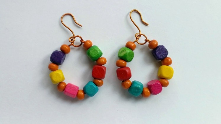 Create Cool Wire and Wooden Bead Earrings - DIY Style - Guidecentral