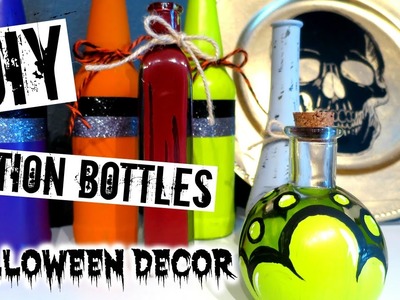 DIY Halloween Decor | POTION BOTTLES!!