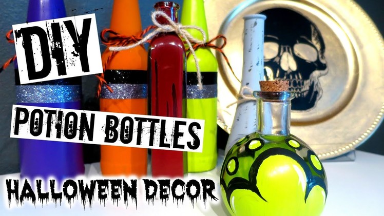 DIY Halloween Decor | POTION BOTTLES!!
