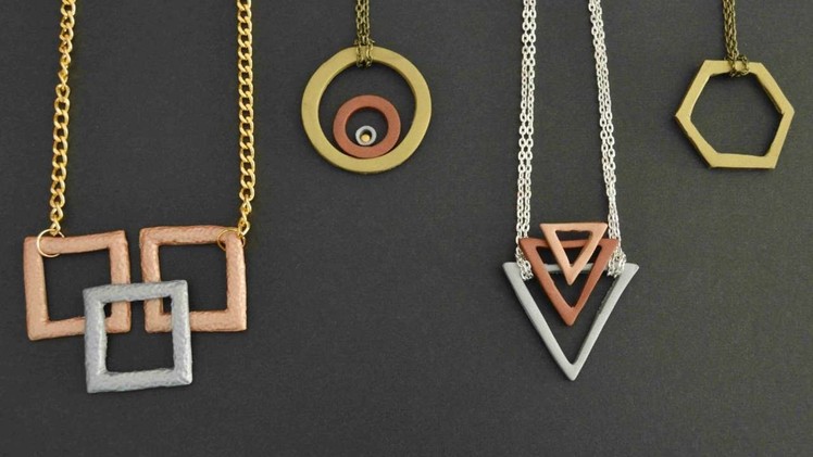 How To Make A Gorgeous Faux Metal Geometric Necklace - DIY Style Tutorial - Guidecentral