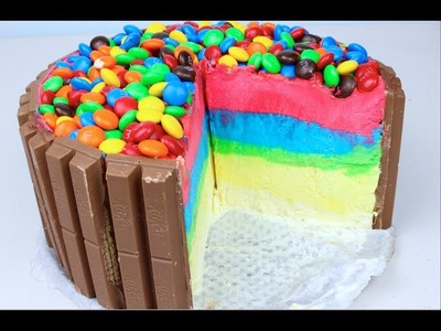Kit Kat & M&M Rainbow Ice Cream Cake