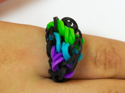 Loom Bands CZ - RAINBOW ROTATING RING - Tutorial