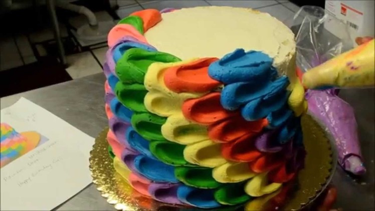 Making of a Rainbow Swirling Cake - How to Design Rainbow Cake Video Tutorial