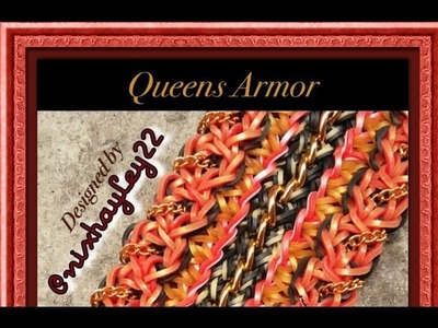 Rainbow Loom Queens Armor Bracelet Tutorial.How To