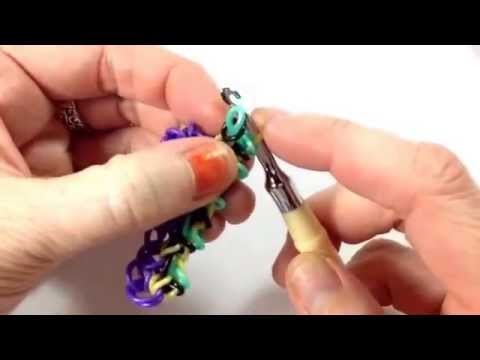 Spring Loaded bracelet tutorial (hook only) rainbow loom bands