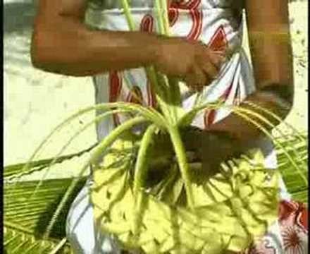 "Taupoo Niau Haari" making a Hat in Coconut leaves