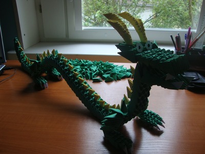 3D origami chinese dragon