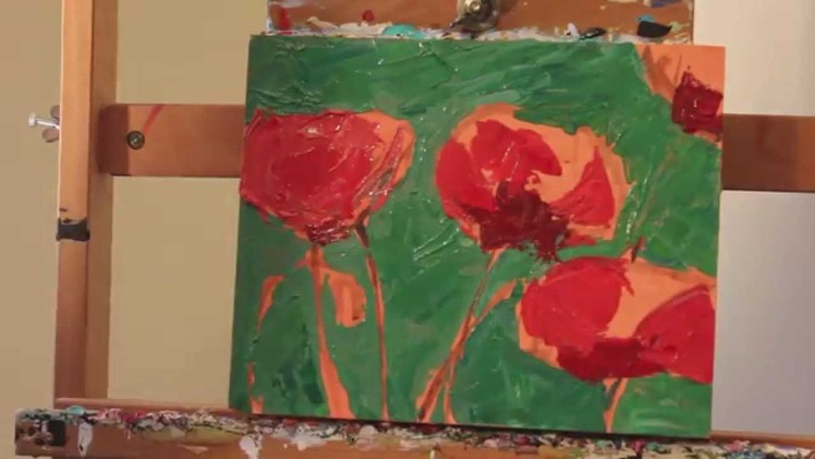 Acrylic Painting Lesson: Poppy Flower Palette Knife Lesson