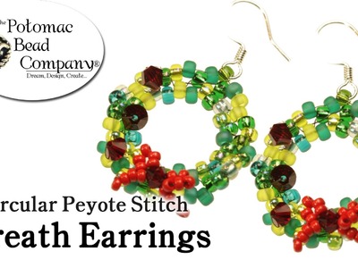 Circular Peyote Stitch Wreath Earrings