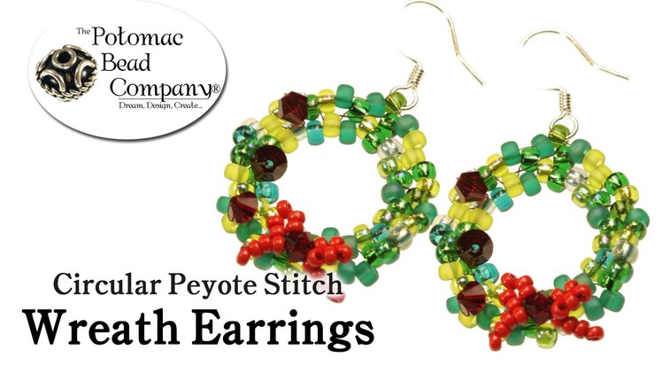 Circular Peyote Stitch Wreath Earrings