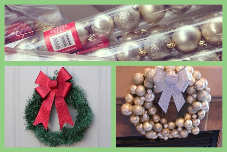 #CraftyChristmas Video One! DIY Ornament  Wreath and Dollar Store Wreath!