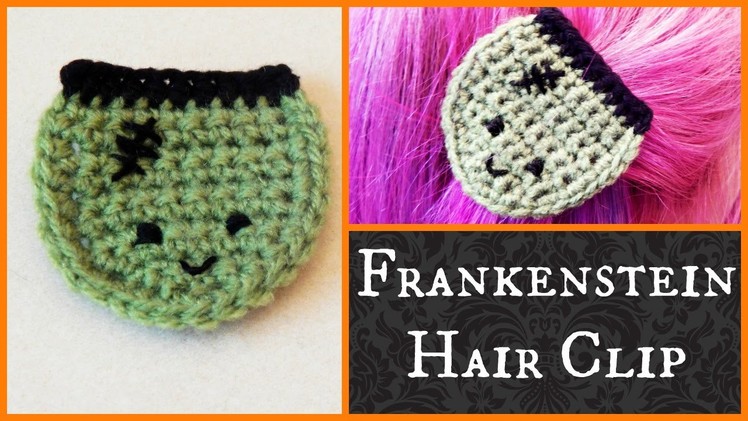DIY Frankenstein's Monster Crochet Hair Clip How To Tutorial! ¦ The Corner of Craft