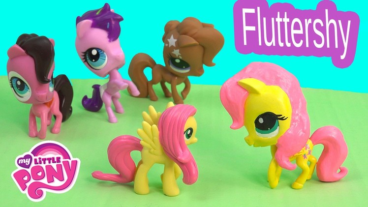 DIY My Little Pony Fluttershy Inspired MLP LPS Littlest Pet Shop Toys 2015 Clay Custom Craft Video