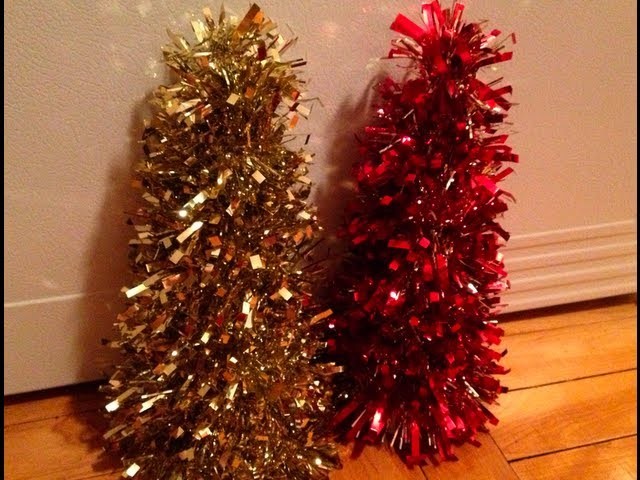 DIY: Tinsel Garland Christmas Trees  ♡ Theeasydiy #Crafty