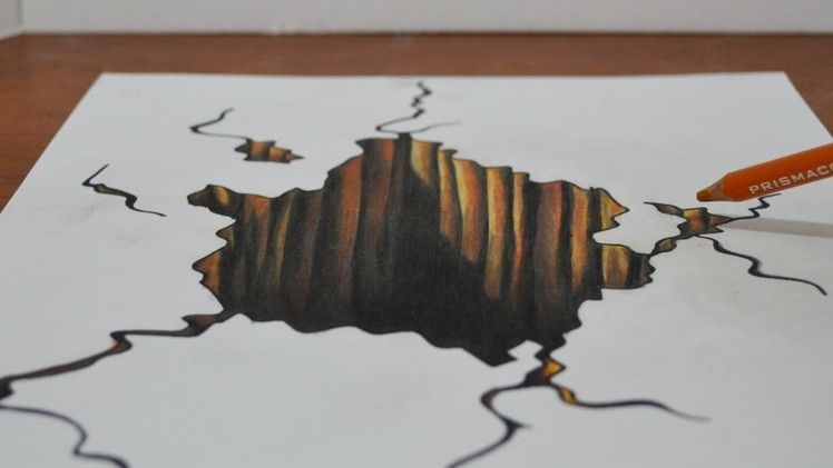 Drawing a 3D Hole - Trick Art on Paper