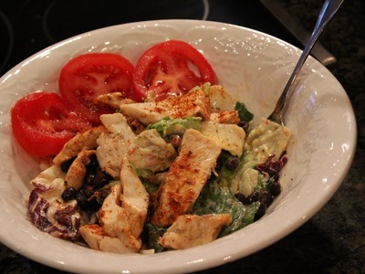 High-Protein Bodybuilding Cutting Meal:  Healthy Chipotle Chicken Salad