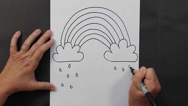 How to Draw a Rainbow and Clouds Beginners Drawing Tutorial of Kids