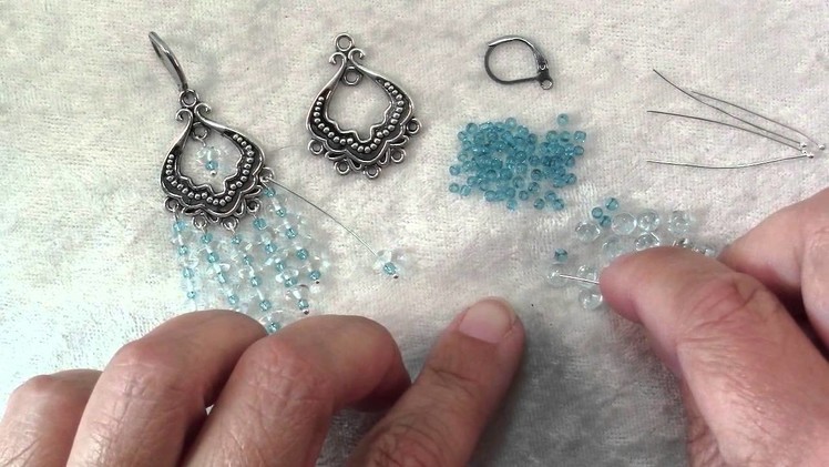 How To Make Blue Chandelier Earrings