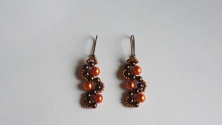 How To Make Earrings From Beads "Orange Chocolate" - DIY Crafts Tutorial - Guidecentral