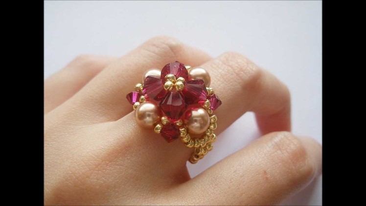 How to make Ruby Rose Pearl Golden Ring