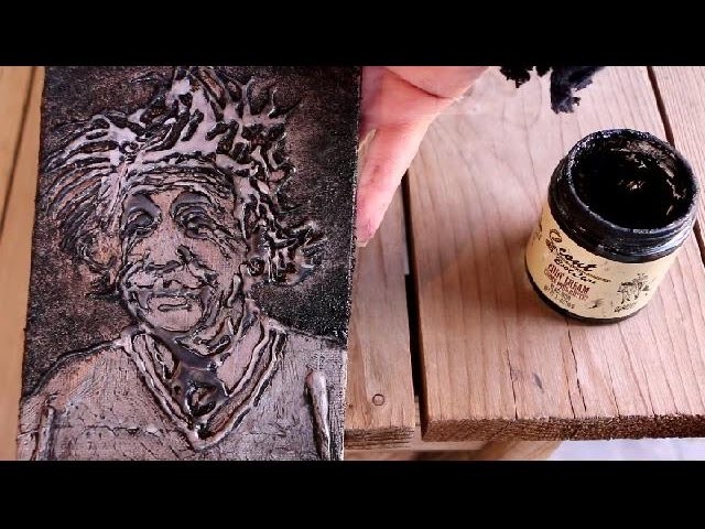 How to Paint a PORTRAIT with HOT GLUE TEXTURE