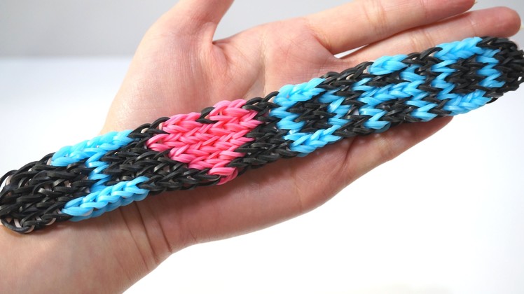 I LOVE DADDY Rainbow Loom Bracelet for your DAD with Four Forks no Loom DIY