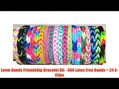 Loom Bands Friendship Bracelet Kit - 600 Latex Free Bands + 24 S-Clips