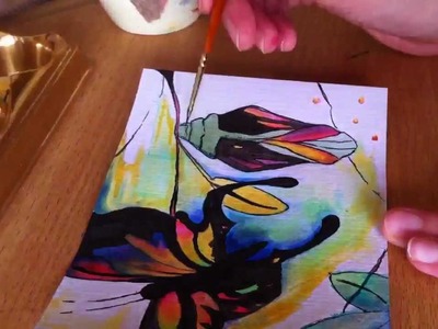 Painting a Butterfly Using Ink