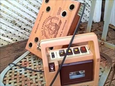 Radio guitar Amplifier HOW to turn a tape deck convert radio into an amp "hackwired cassette player"