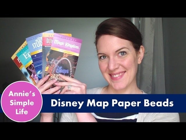 $5 Dollar Tree Upcycle Challenge |  Disney Park Map Paper Beads