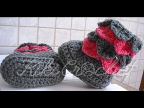 Crochet Crocodile Stitch Booties (English Tutorial)