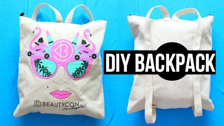 DIY Backpack from Tote Bag! Back to School 2015!