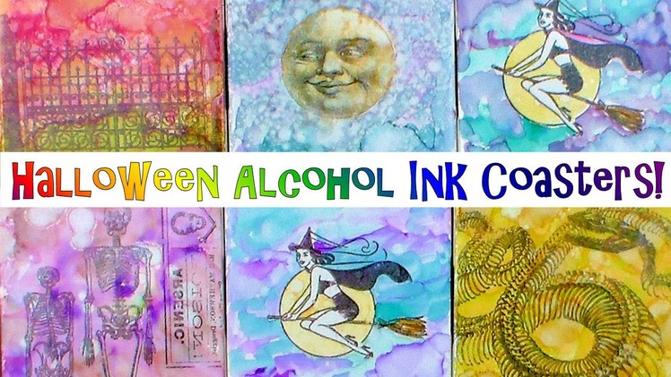DIY Halloween Coasters with Alcohol Ink!
