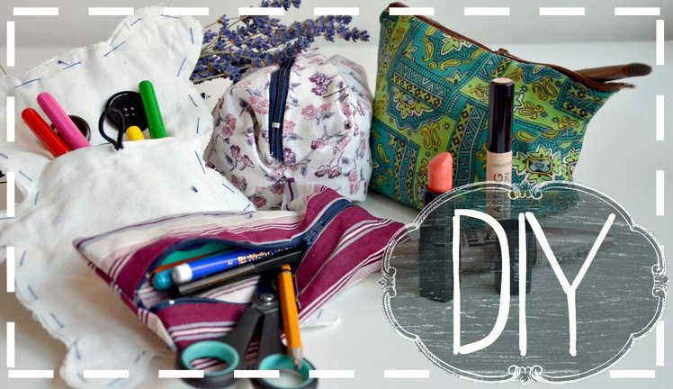 DIY Pencil Case & Makeup Bag || No Sew & Sew