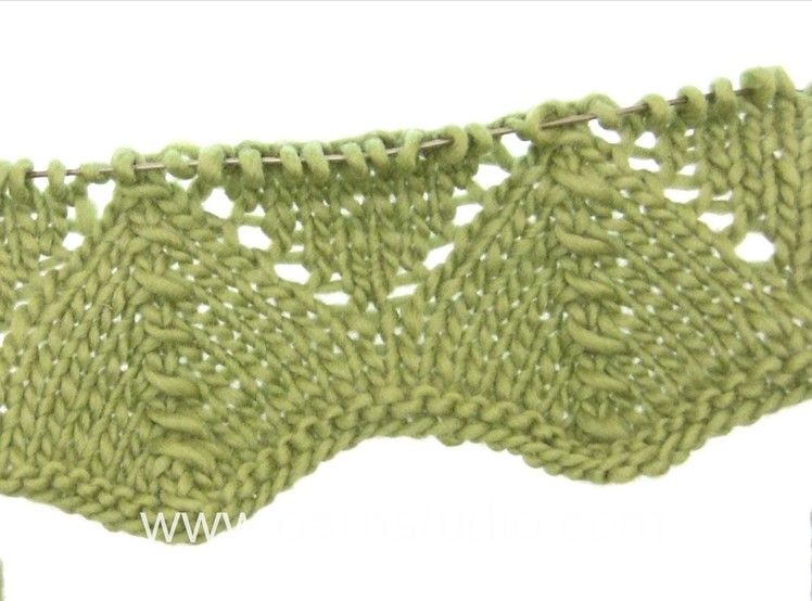 DROPS Knitting Tutorial: How to work lace pattern after chart A.1 in DROPS 165-22