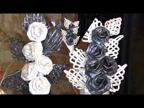 Handmade Flowers. A paper composition for Teacher’s Day.  Part 1.