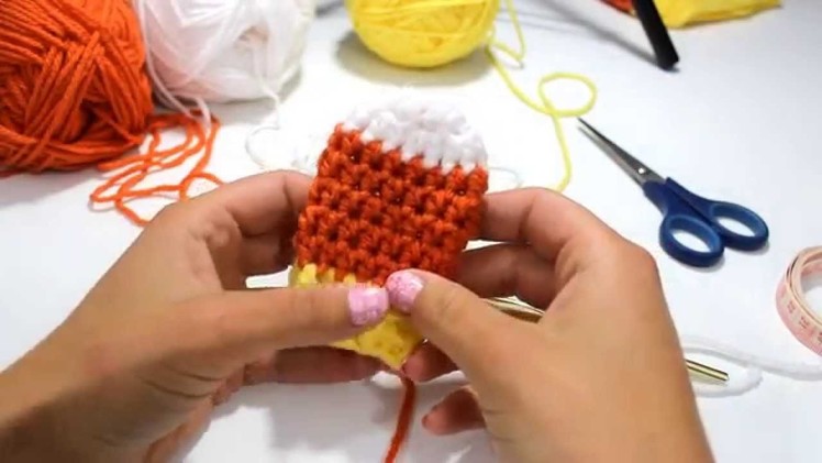 How to Crochet CUTE! Candy Corn Baby Mittens