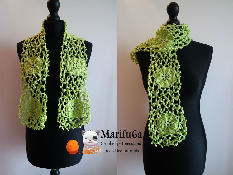 How to crochet irish style rose scarf free tutorial pattern by marifu6a
