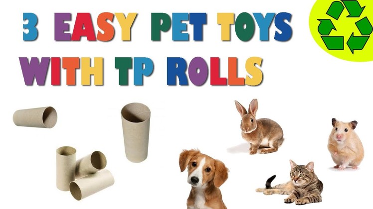 How to make 3 easy PET TOYS made with toilet paper rolls - Pet Crafts
