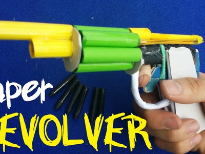 How to make a Paper Revolver Gun that shoots with 6 Paper Bullets | Creative Stuffs