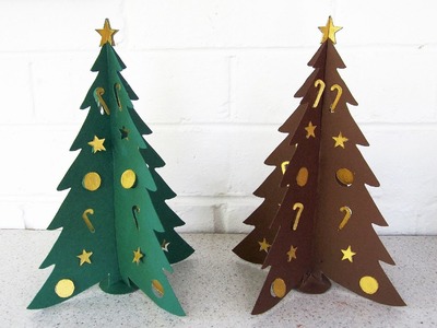 Paper Christmas tree DIY - learn how to make this Christmas craft from template - EzyCraft