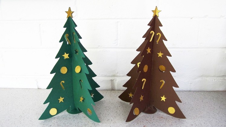 Paper Christmas tree DIY - learn how to make this Christmas craft from template - EzyCraft