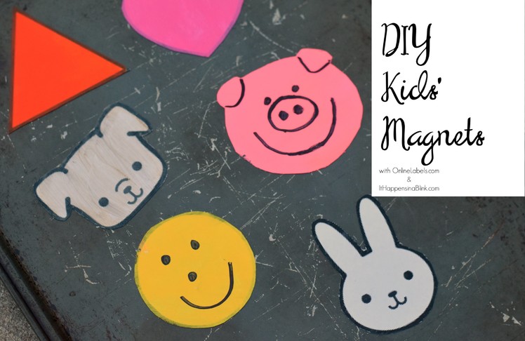 Simple DIY Kids' Magnet Craft using Magnet Paper from OnlineLabels.com #sponsored #OnlineLabelsHOA